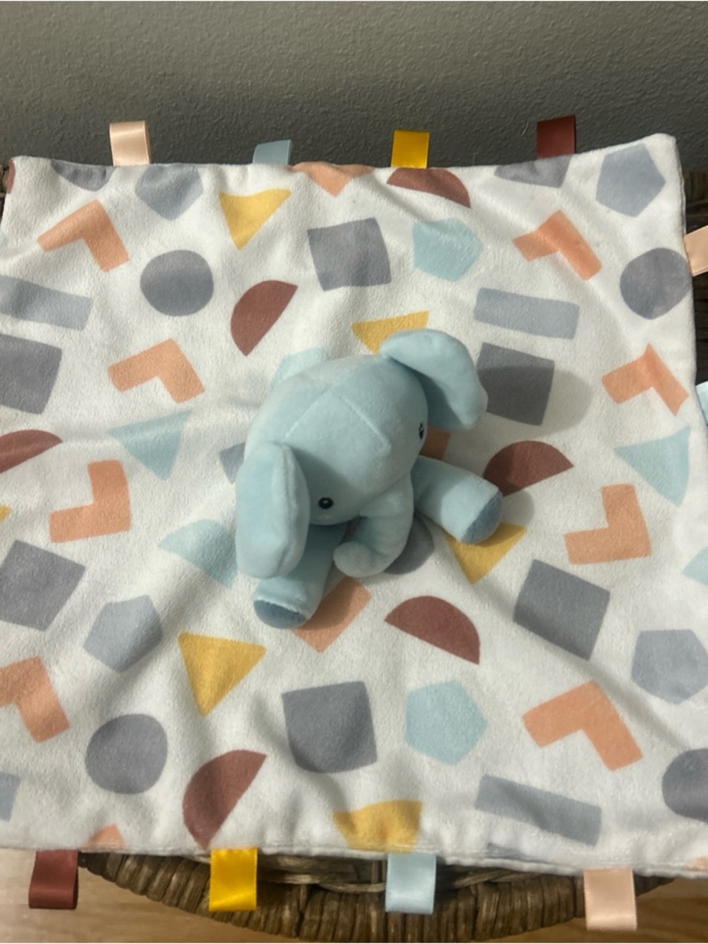 Parents Choice Elephant Geometric Lovey Baby Security Blanket Buddy Unisex - Picture 2 of 4